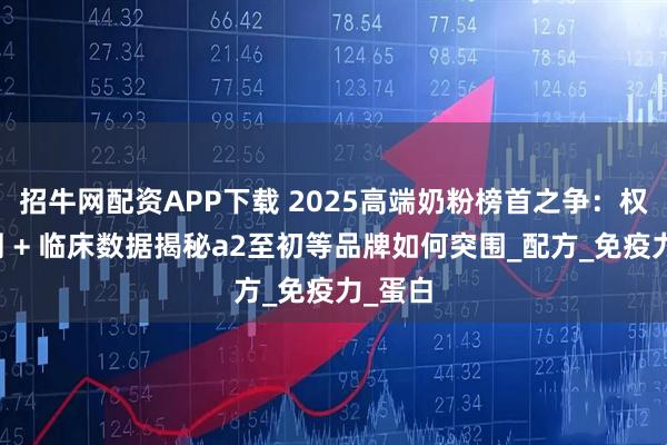 招牛网配资APP下载 2025高端奶粉榜首之争：权威检测 + 临床数据揭秘a2至初等品牌如何突围_配方_免疫力_蛋白