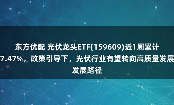 东方优配 光伏龙头ETF(159609)近1周累计上涨7.47%，政策引导下，光伏行业有望转向高质量发展路径